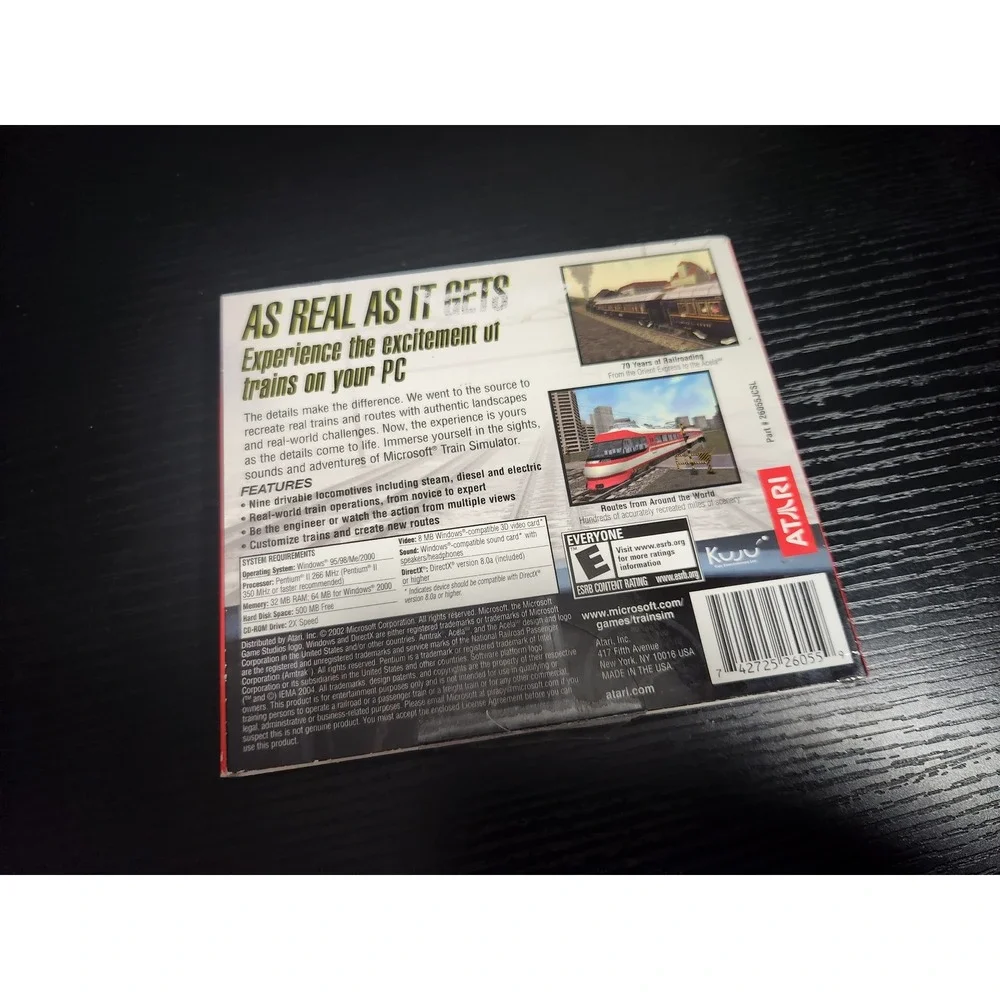 Microsoft Train Simulator PC CD-ROM 2002‎ Atari 2-Disc Set Simulation Game 26055